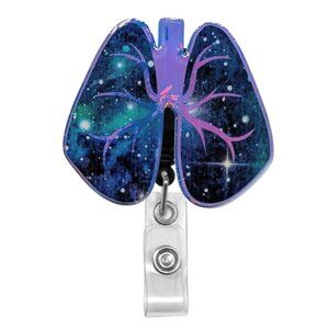 Lung Badge Reel | Handmade ID Holder Nurse Teacher Student Therapist Gift NWT